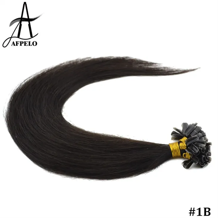 Чорне нарощене волосся U Tip